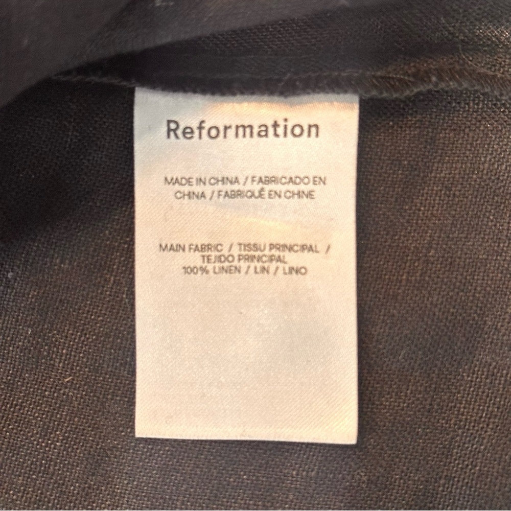 Reformation Black Linen Sheath Mini Sawyer Dress Scoop Neck Normcore Size 4 - Picture 13 of 14